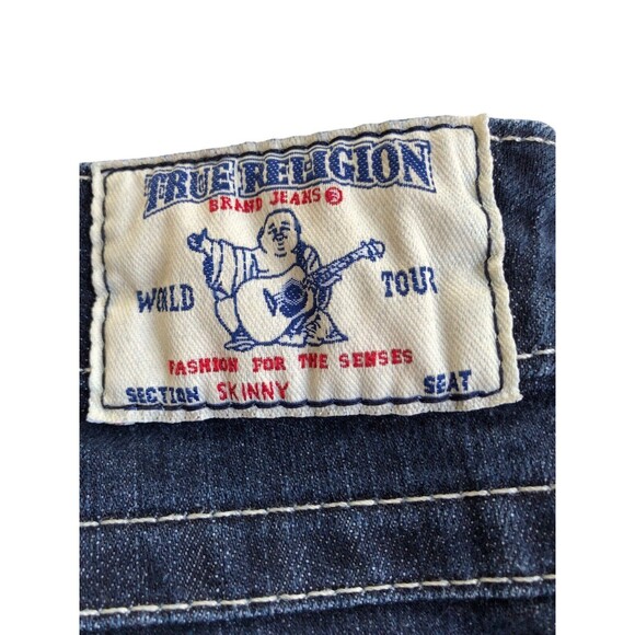 True Religion Skinny Rainbow Stitch Jeans Flap Pocket Size 28 Made In USA - Picture 8 of 12